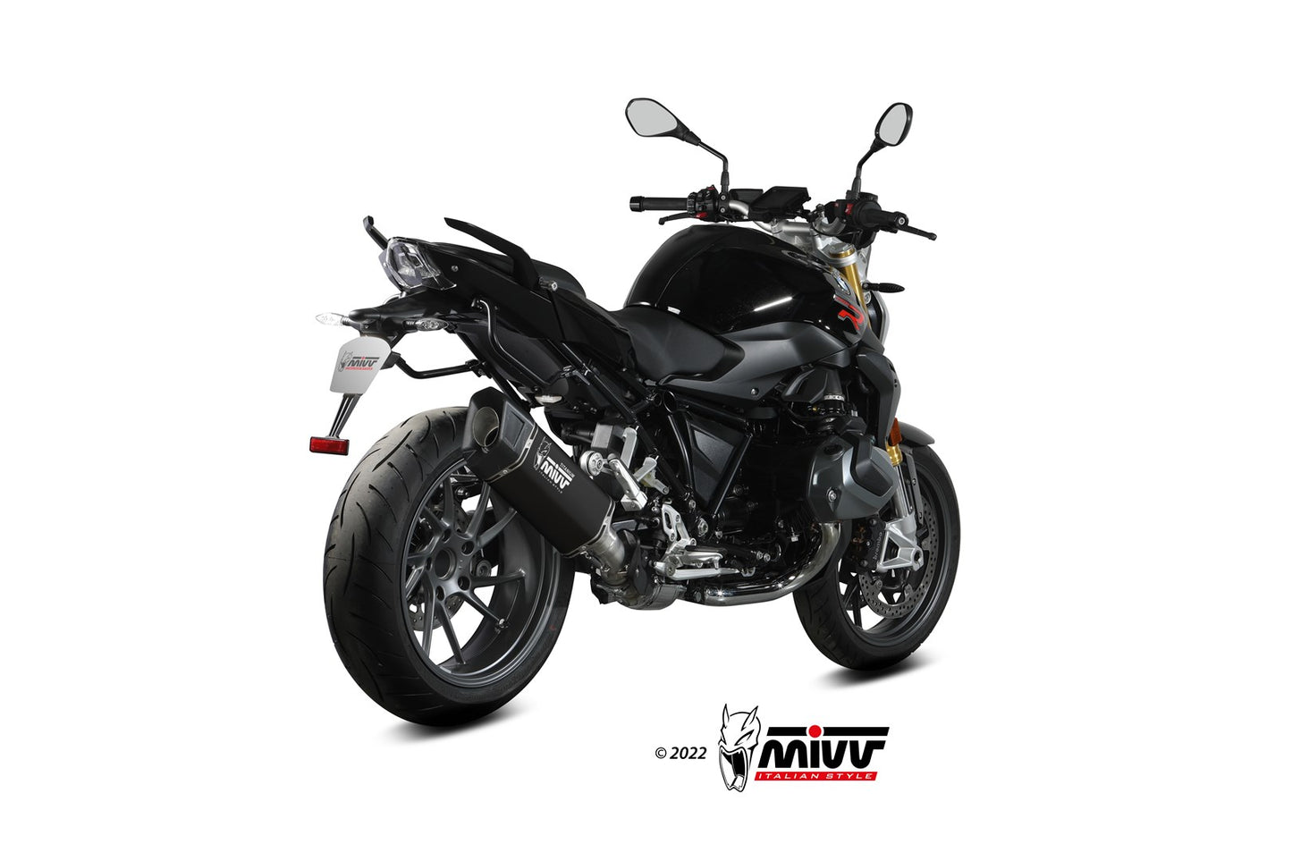 MIVV Slip-on, SR-1 Black Titanium, Standard Exhaust For BMW R1250R/RS 2021-2023
