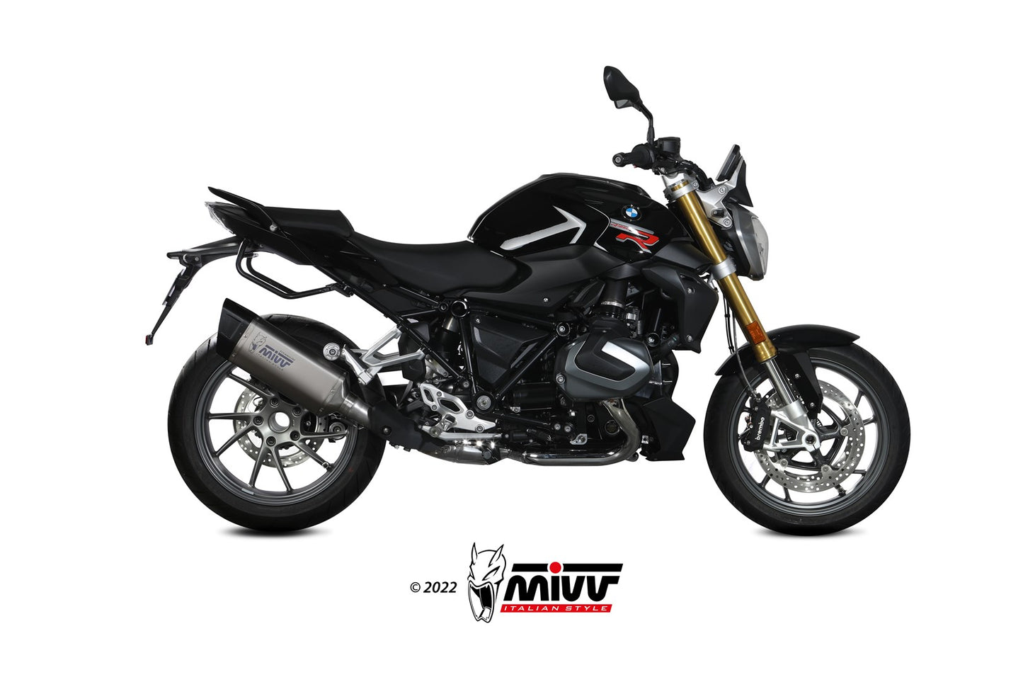 MIVV Slip-on, SR-1 Titanium, Standard Exhaust For BMW R1250R/RS 2021-2023