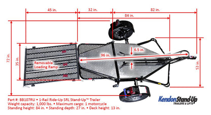 Kendon Single Ride-Up SRL Stand-Up™ Motorcycle Trailer