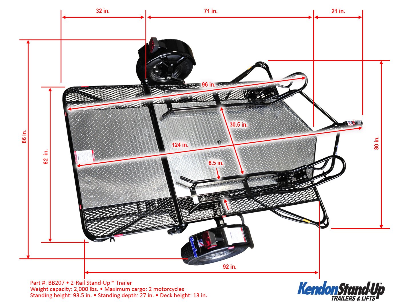Kendon Dual Stand-Up™ Motorcycle Trailer & Cargo Trailer