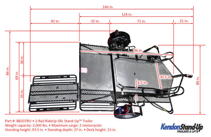 Kendon Dual Ride-Up SRL Folding Motorcycle Trailer