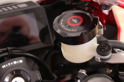 Gilles Rear Brake Reservoir cover for the BMW S1000RR / S1000R / HP4 and Ducati Multistrada V2 / S