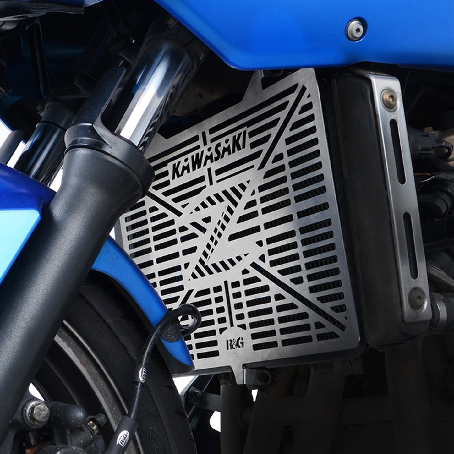 R&G Racing Radiator Guard (Stainless) for the Kawasaki Z750 '07-'16 / Z750R '10-'16 / Z800 '10-'19 ETC