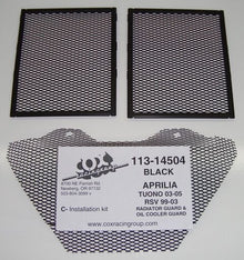Cox Racing Radiator Guards for the Aprilia RSV Mille 1000 (99-03) and Tuono 1000 (03-05)