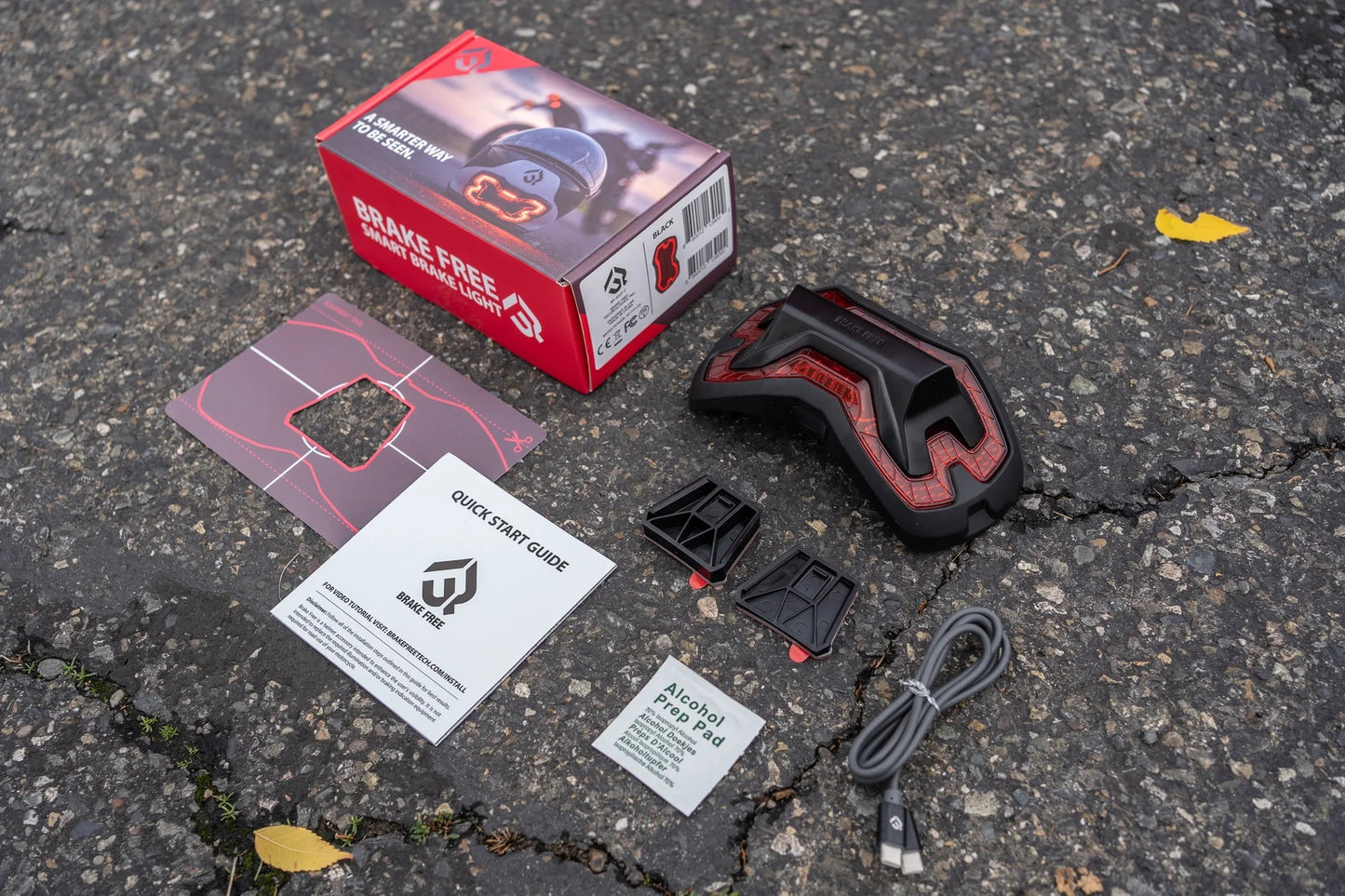 Brake Free Smart Helmet Brake Light - Black or White - USB-C