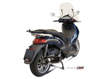 MIVV Slip-on, Urban Stainless Steel, Standard Exhaust For Aprilia Scarabeo 500 06-07 and Piaggio Beverly 500 04-06