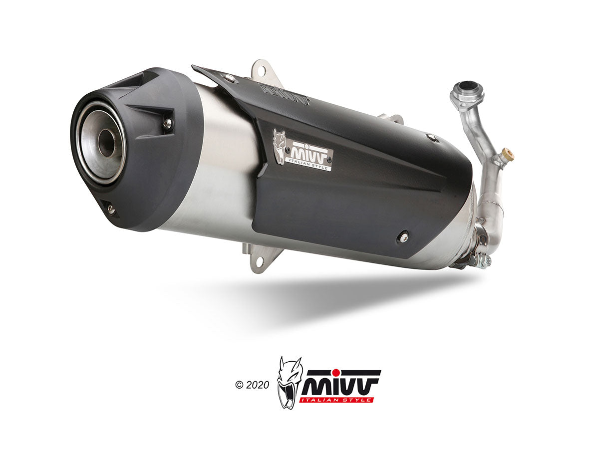 MIVV Slip-on, Urban Stainless Steel, Standard Exhaust For Aprilia Scarabeo 500 06-07 and Piaggio Beverly 500 04-06
