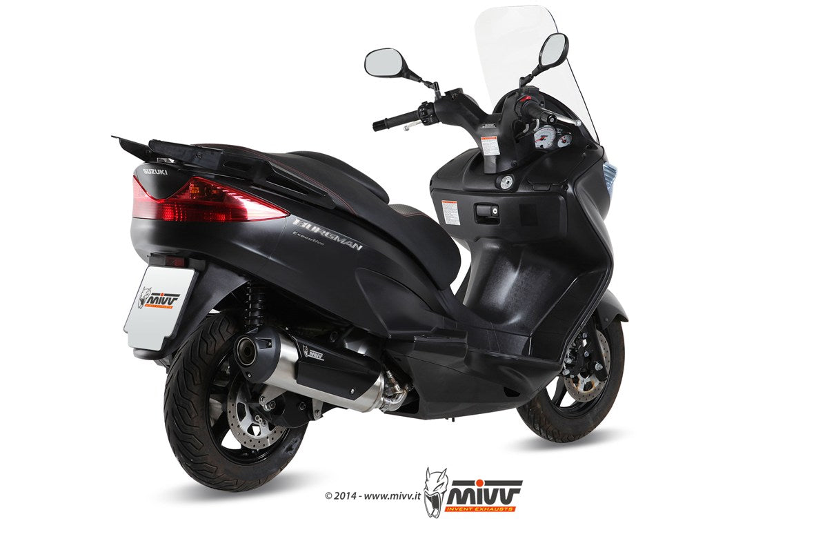 MIVV Full System 1x1, Urban Stainless Steel, Standard Exhaust For Suzuki Burgman 200 2007-2013