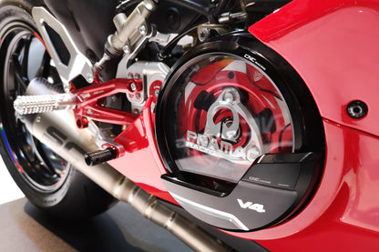 CNC Racing PRAMAC RACING LIMITED EDITION Clear Wet Clutch Cover for the Ducati Panigale / Streetfighter / Multistrada / Diavel V4 / S / Speciale