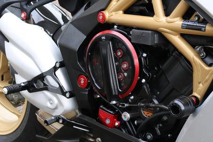 CNC Racing Bi-Color Clear Clutch Cover For MV Agusta F3/B3 Models With a Cable Clutch