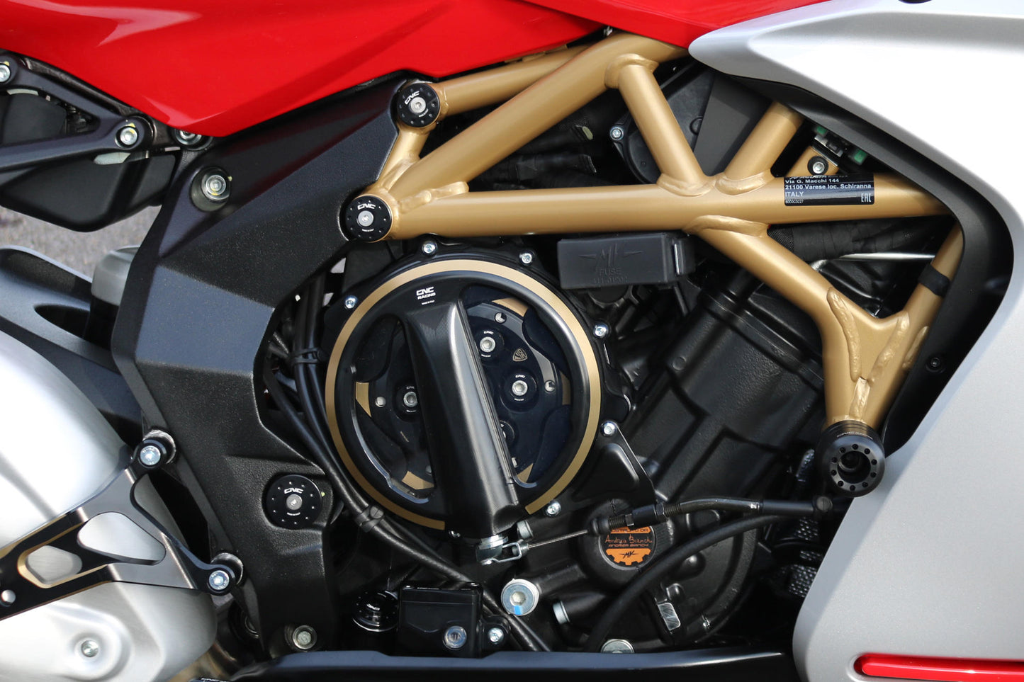 CNC Racing Bi-Color Billet Pressure Plate For MV Agusta F3/B3 Models With OE Slipper Clutch