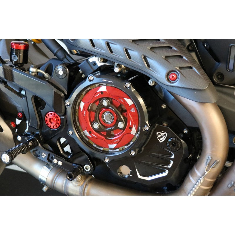CNC Racing Clear Wet Clutch Cover for the Ducati Multistrada 1200/1260 (2015+) and XDiavel / Diavel 1260