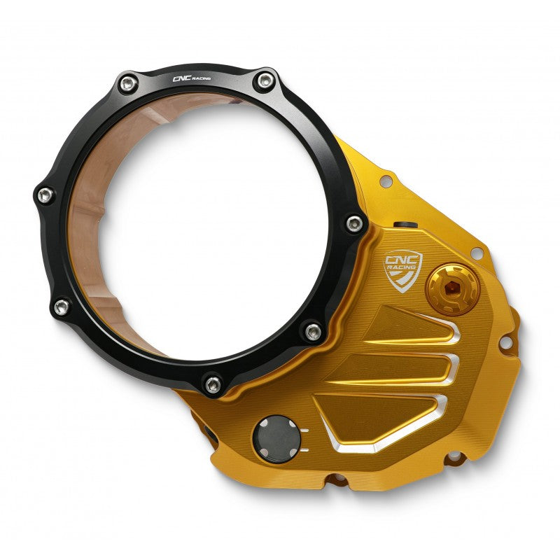 CNC Racing Clear Wet Clutch Cover for the Ducati Monster 937 (2021+) and Multistrada V2 (22-24)