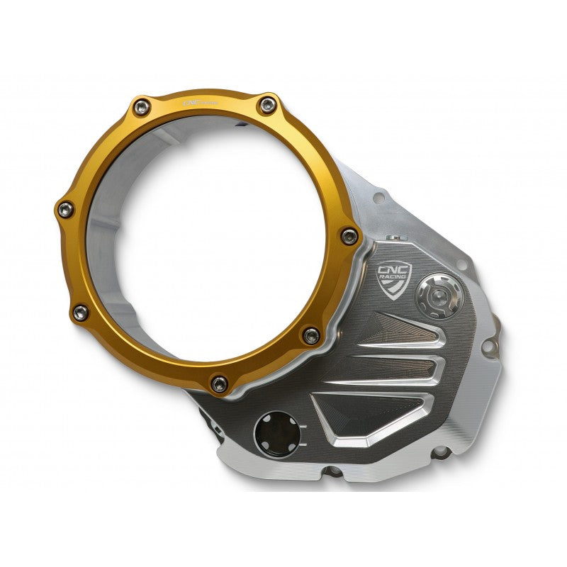 CNC Racing Clear Wet Clutch Cover for the Ducati Monster 937 (2021+) and Multistrada V2 (22-24)