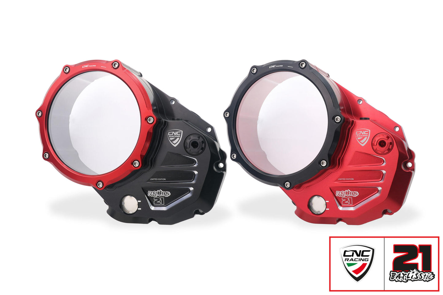 CNC Racing TROY BAYLISS LIMITED EDITION Clear Wet Clutch Cover for the Ducati Monster 937 (2021+) and Multistrada V2 (22-24)