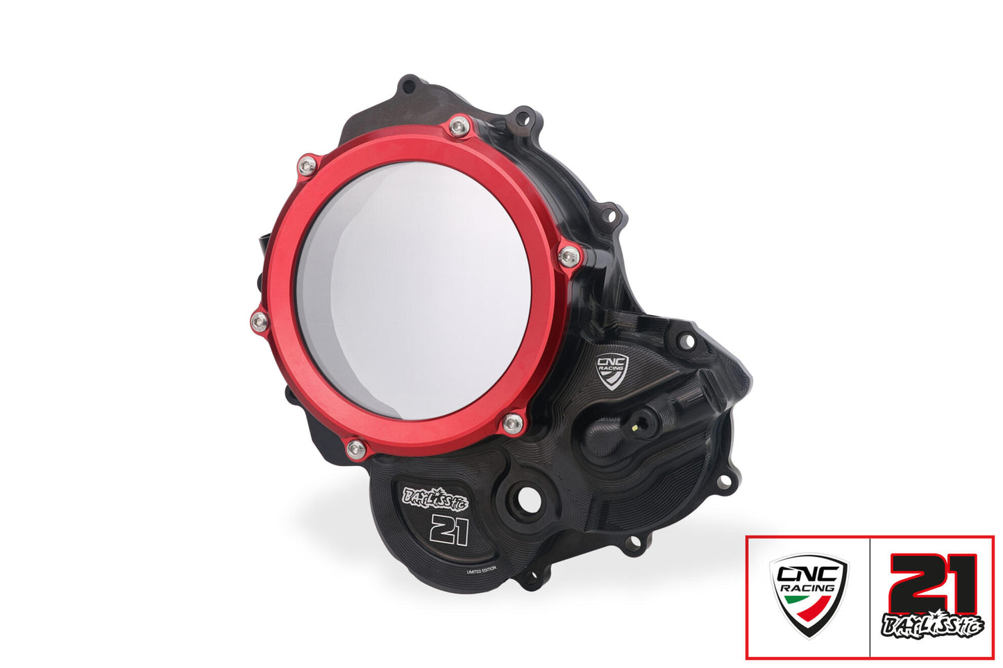 CNC Racing TROY BAYLISS LIMITED EDITION Clear Wet Clutch Cover for the Ducati Hypermotard 698 Mono