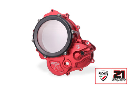 CNC Racing TROY BAYLISS LIMITED EDITION Clear Wet Clutch Cover for the Ducati Hypermotard 698 Mono
