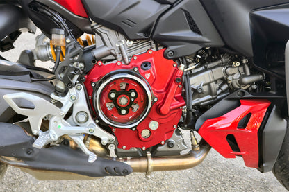CNC Racing Clear Wet Clutch Cover for the Ducati Panigale, Streetfigter, and Multistrada V2 (2025+)
