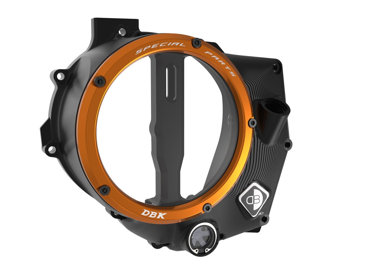 DBK Special Parts (Ducabike) EVO-3D Clear Wet Clutch Cover for the KTM 990 Duke (2024+)