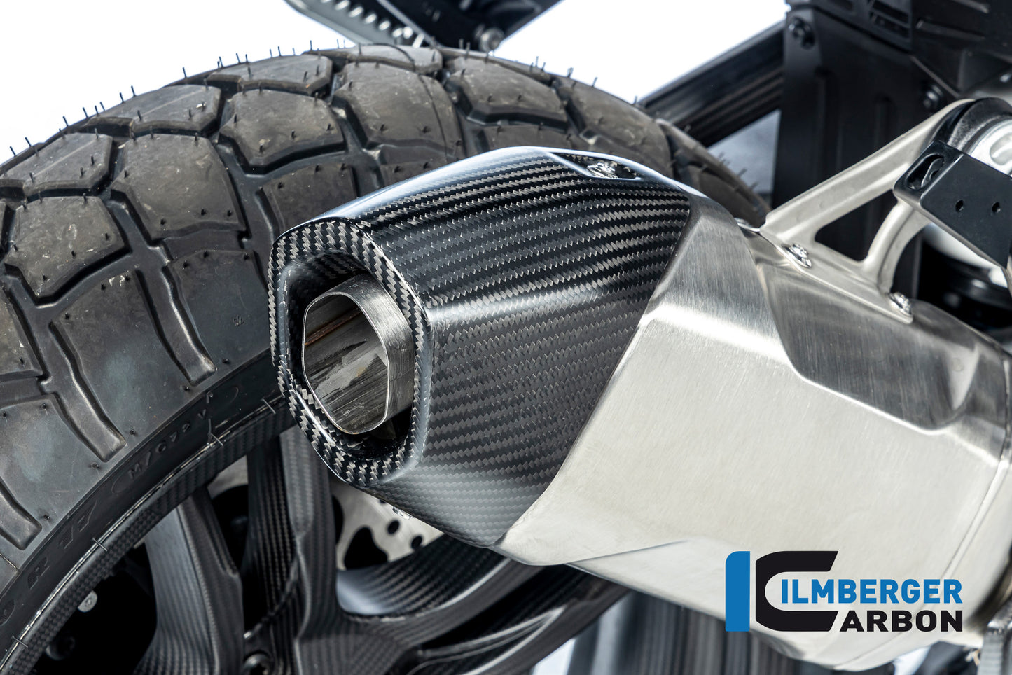 Ilmberger Carbon Rear Silencer Protector, Carbon for the BMW R 1300 GS 2023 / GS Adventure 2024