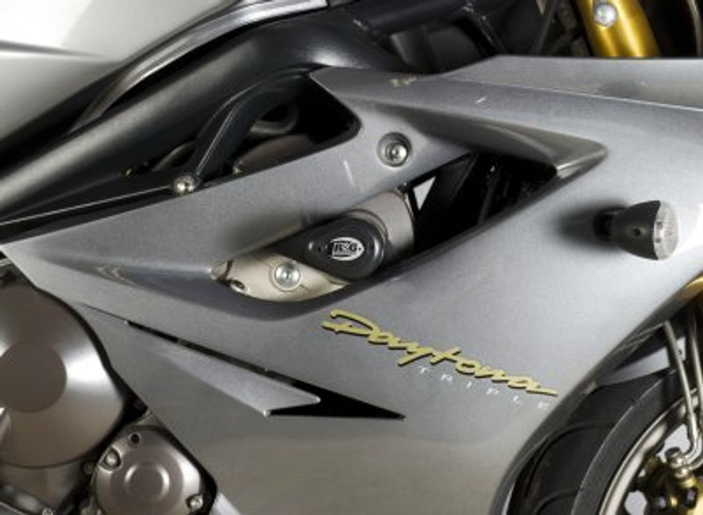 R&G Racing Aero no-cut Frame Sliders (standard road version) for Triumph 675 Daytona '06-'12