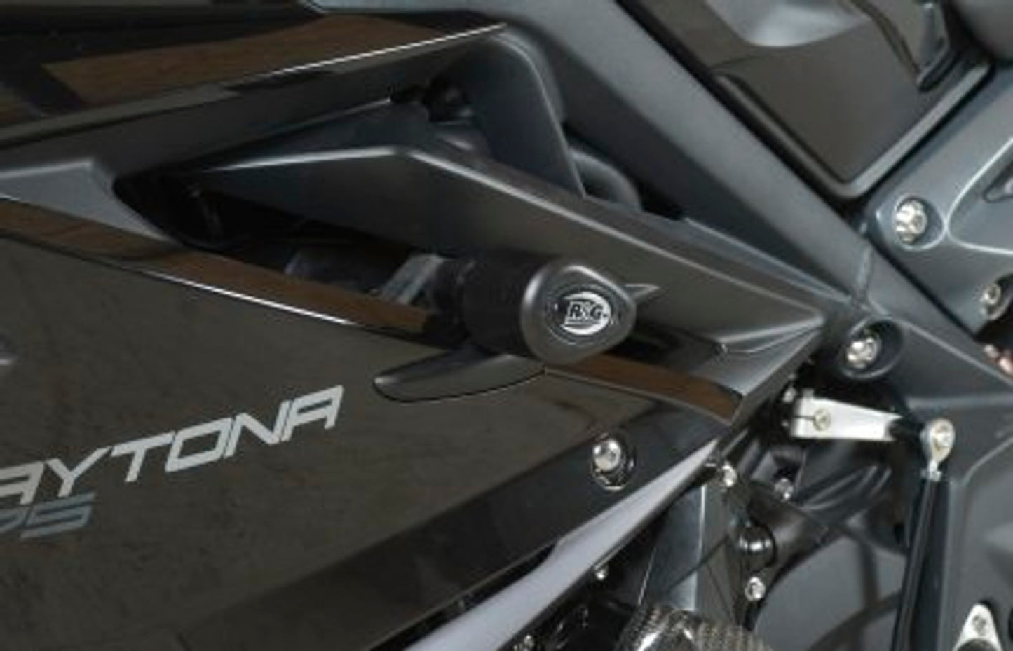 R&G Racing Aero no-cut Frame Sliders, ROAD VERSION for Triumph 675 Daytona '13-'19