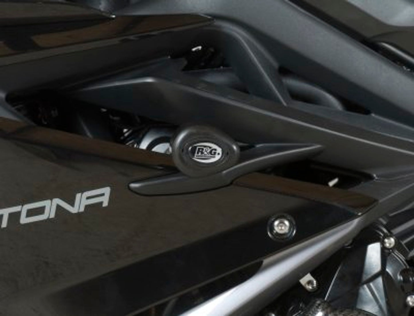 R&G Racing Aero no-cut Frame Sliders, ROAD VERSION for Triumph 675 Daytona '13-'19