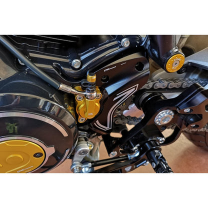 CNC Racing Bi-Color Front Sprocket Cover for Ducati Scrambler 1100/800 (2019+), Monster 937, and Hypermotard 950