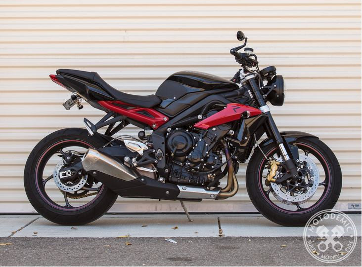 Motodemic Single LED and Round Halogen Headlight Conversion Kit for the 2013-2016 Triumph Street Triple