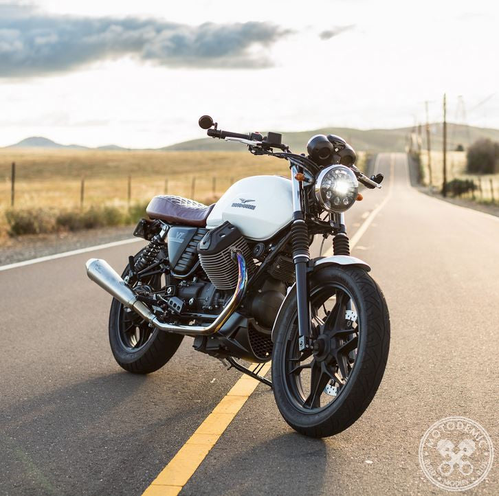 Motodemic LED Headlight Conversion Kit for the Moto Guzzi V7 /II / III,  Bellagio 940, and Griso 8V