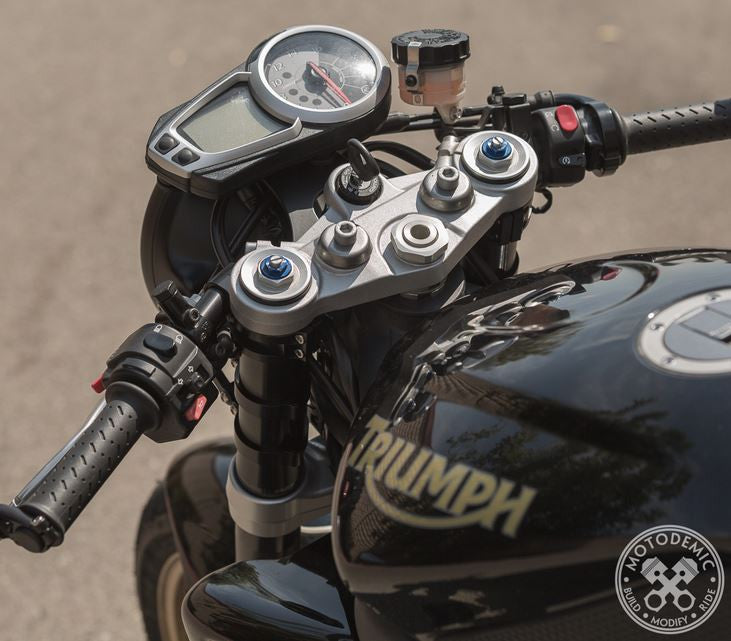 Motodemic Single LED and Round Halogen Headlight Conversion Kit for the 2012 Triumph Street Triple