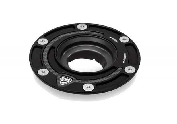 CNC Racing Aluminum with Carbon Inlay Gas Cap Flange for Older Ducati's  MV's and Yamaha Models