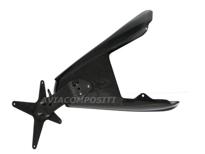 AviaCompositi Carbon Fiber License plate Mount Kit  for Tail For Single Muffler Exhaust for Ducati Hypermotard 1100 / Evo / 796