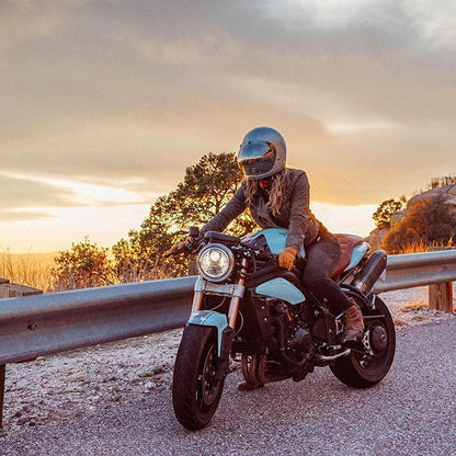 Motodemic 7 inch Metric Style LED and Round Halogen Headlight Kit