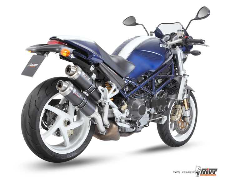 MIVV 2 Slip-on, GP Carbon, Standard Exhaust For Ducati Monster S4R 03-05, Monster S2R 800 05-07, Monster S2R 1000 06-07