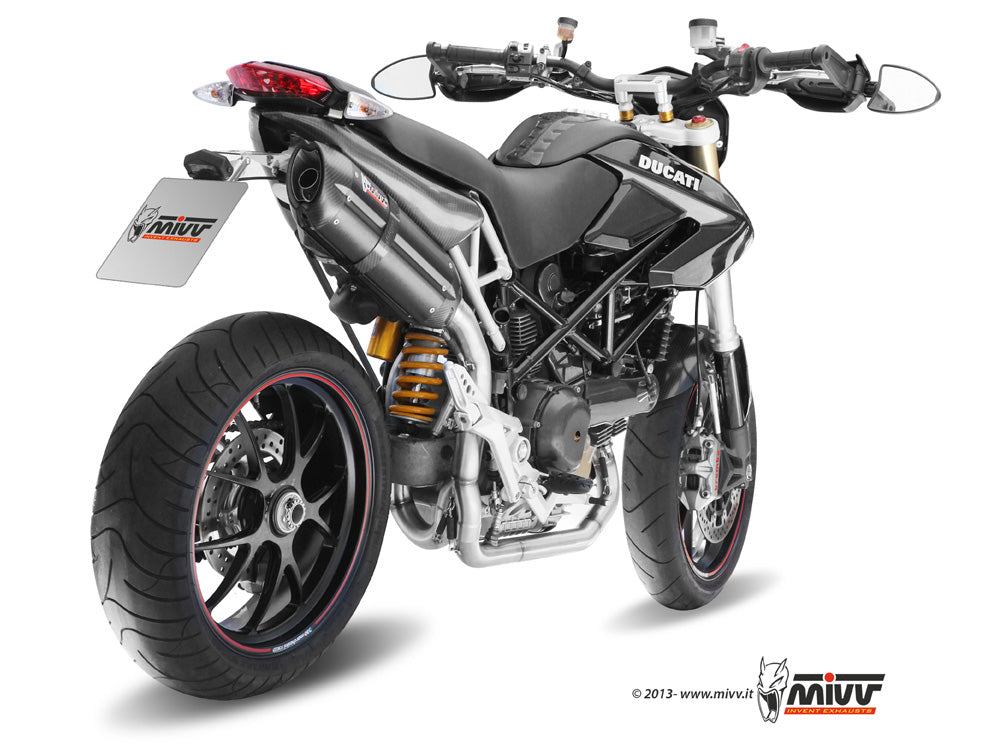MIVV Slip-on, Suono Black, Standard Exhaust For Ducati Hypermotard 1100 07-09, Hypermotard 1100 Evo 10-12