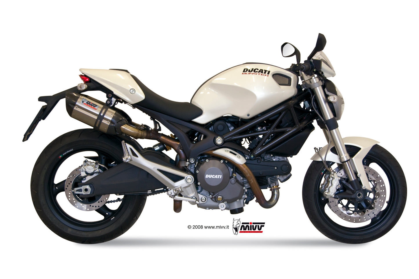 MIVV 2 Slip-on, Suono Stainless Steel, Standard Exhaust For Ducati Monster 696 2008-2014