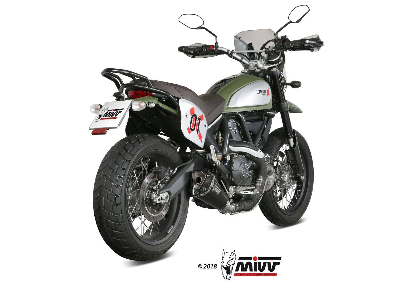 MIVV Slip-on, Delta Race Black, Standard Exhaust For Ducati Scrambler 800 2015-2020