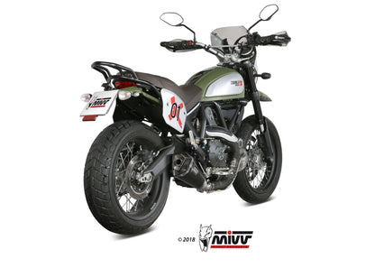 MIVV Slip-on, Delta Race Black, Standard Exhaust For Ducati Scrambler 800 2015-2020