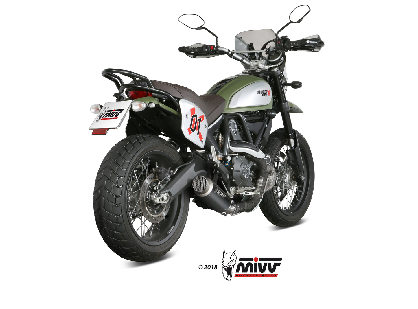 MIVV Slip-on, GPpro Black, Standard Exhaust For Ducati Scrambler 800 2015-2020