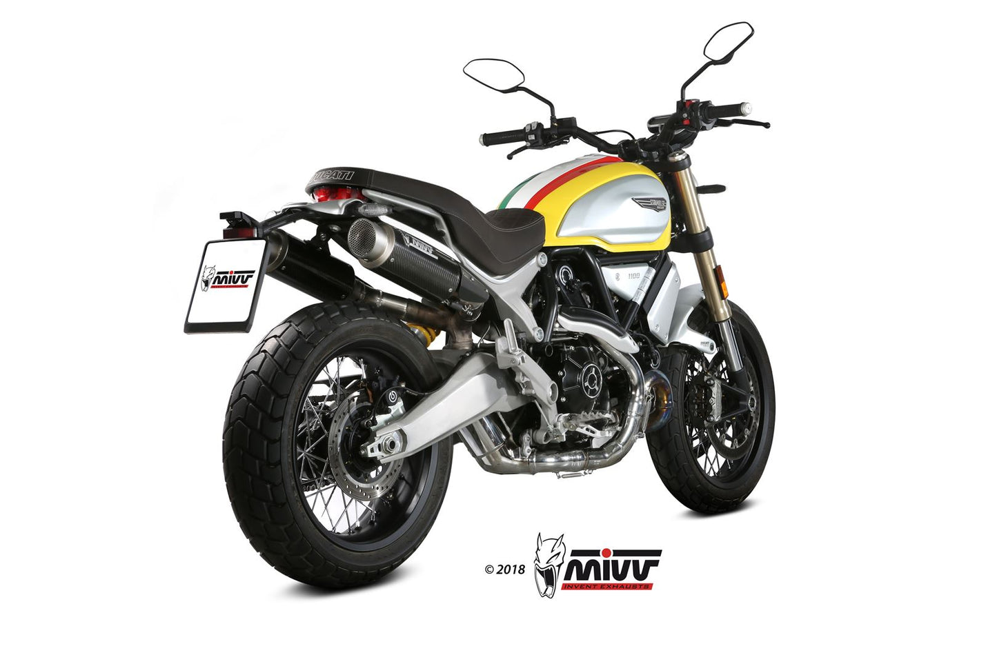 MIVV 2 Slip-on, GPpro Carbon, Standard Exhaust For Ducati Scrambler 1100 2018-2020