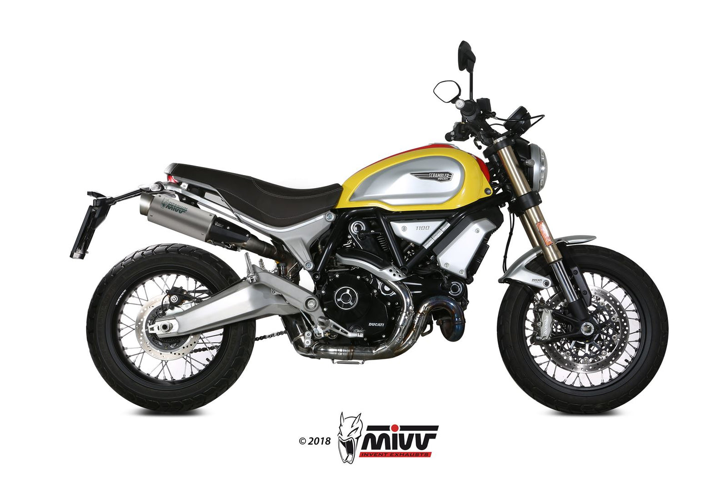 MIVV 2 Slip-on, GPpro Titan, Standard Exhaust For Ducati Scrambler 1100 2018-2020