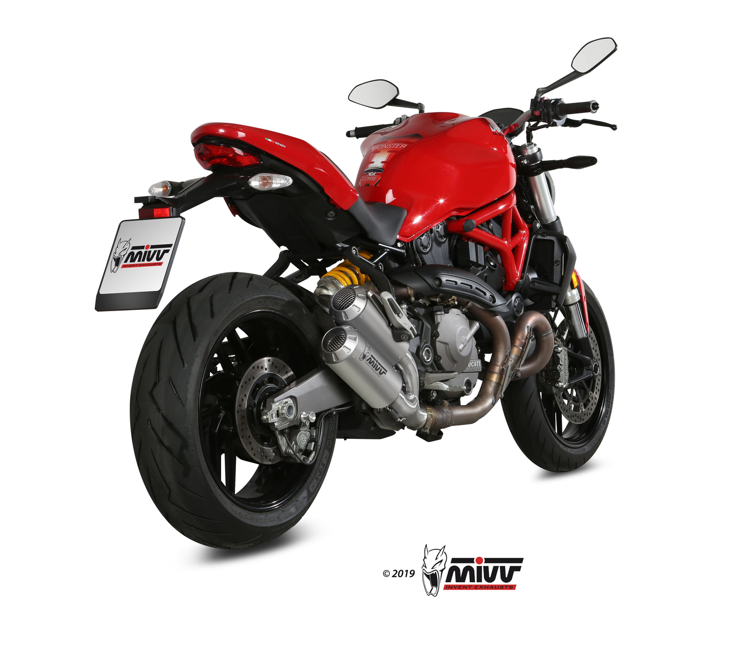 MIVV 2 Slip-on, MK3 Stainless Steel, Standard Exhaust For Ducati Monster 821 18-20, Monster 1200 17-21