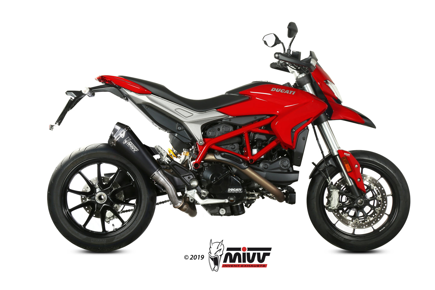 MIVV Slip-on, Delta Race Black, Standard Exhaust For Ducati Hypermotard 939 2016-2018