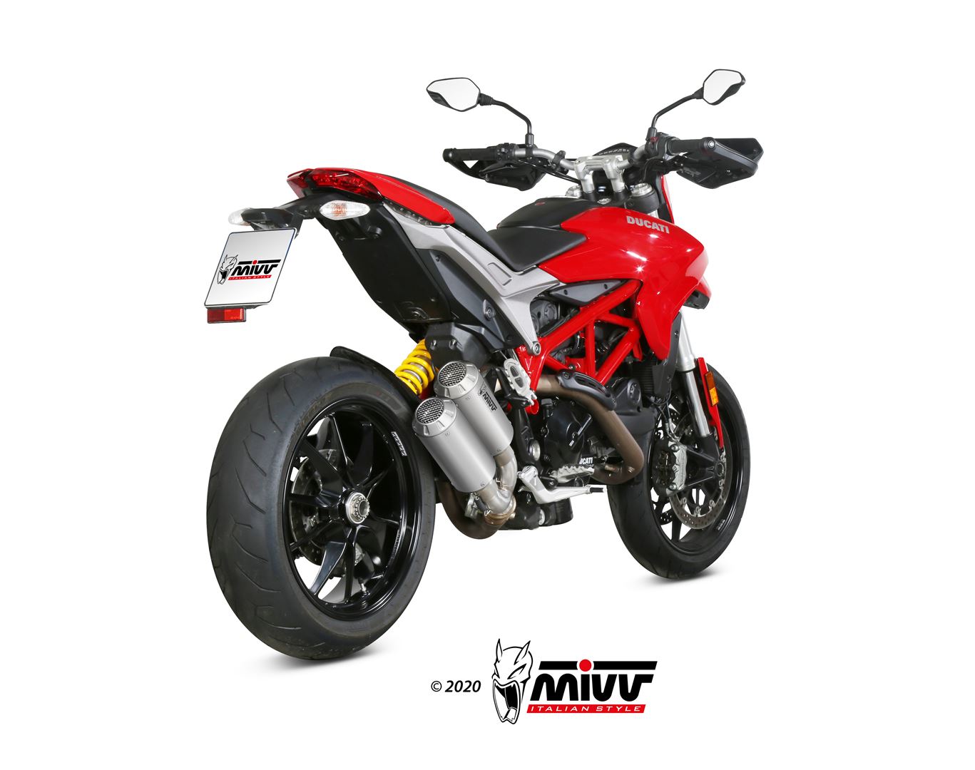 MIVV 2 Slip-on, MK3 Stainless Steel, Standard Exhaust For Ducati Hypermotard 939 2016-2018