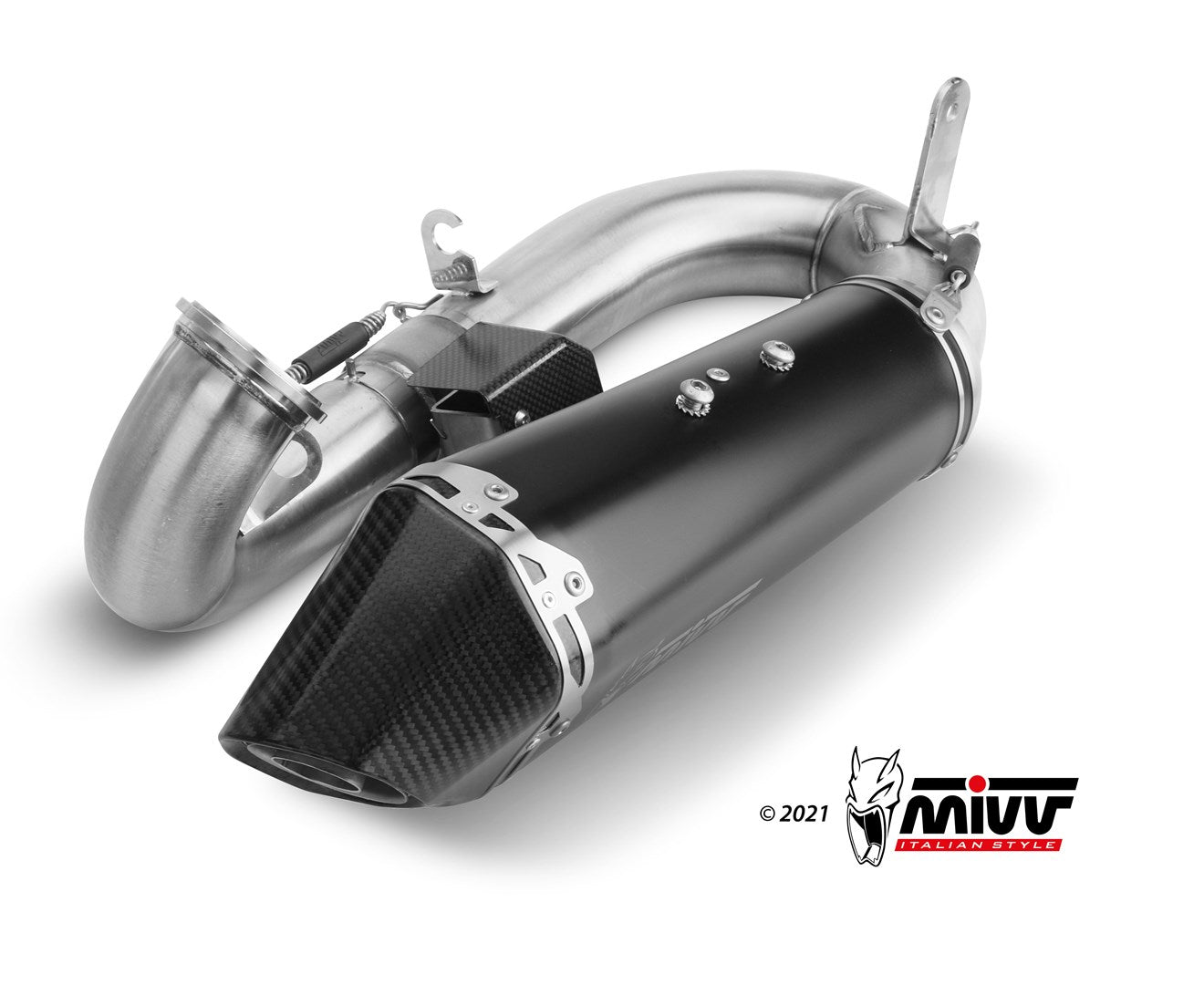 MIVV 2 Slip-on, Delta Race Black, Standard Exhaust For Ducati Panigale V2 2020-2021