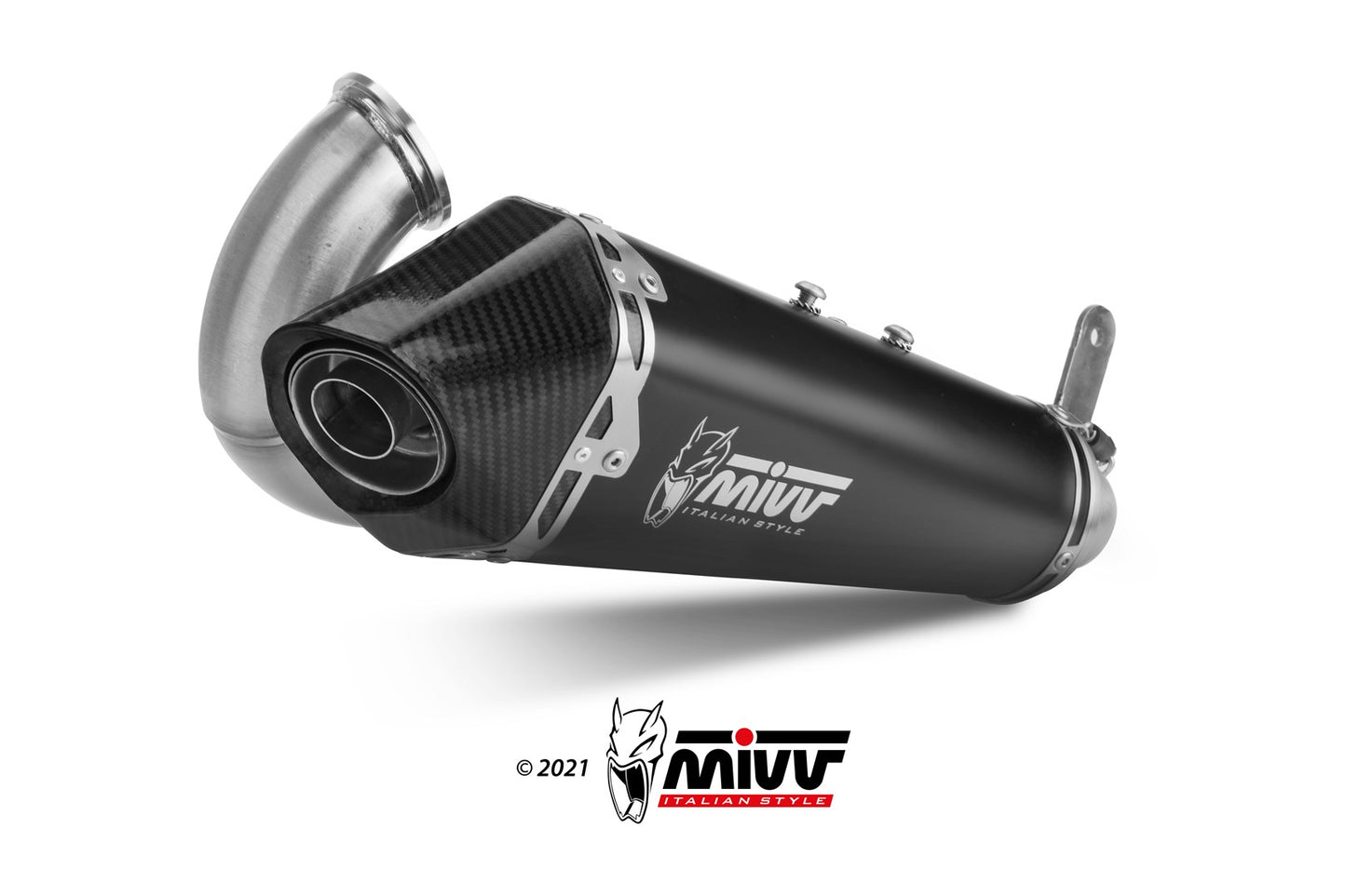 MIVV 2 Slip-on, Delta Race Black, Standard Exhaust For Ducati Panigale V2 2020-2021