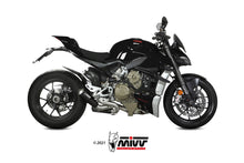 MIVV 2 Slip-on, X-M1 Black, Standard Exhaust For Ducati Streetfighter V4 2020-2021