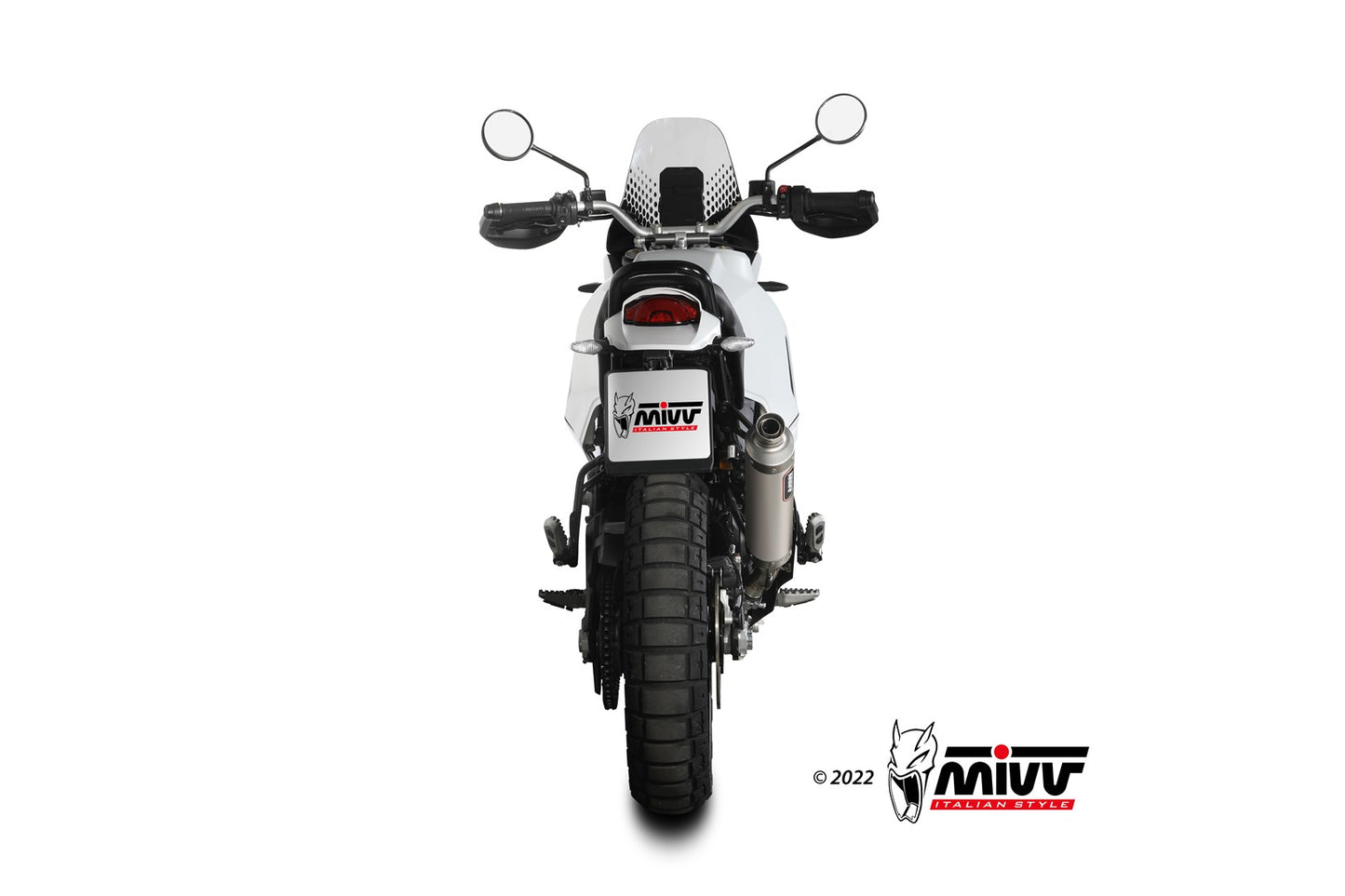MIVV Slip-on, Dakar Titanium, Standard Exhaust For Ducati DesertX 2022-2023