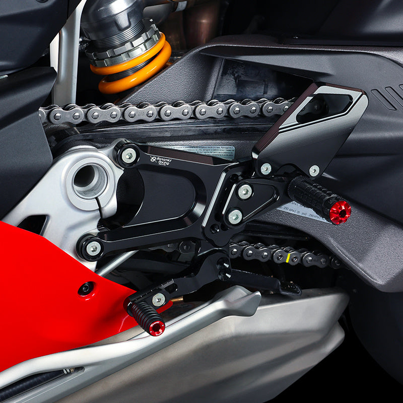 Bonamici Racing Aluminium Rearsets "Street Race" for the Ducati Streetfighter V4 / V4S 2025